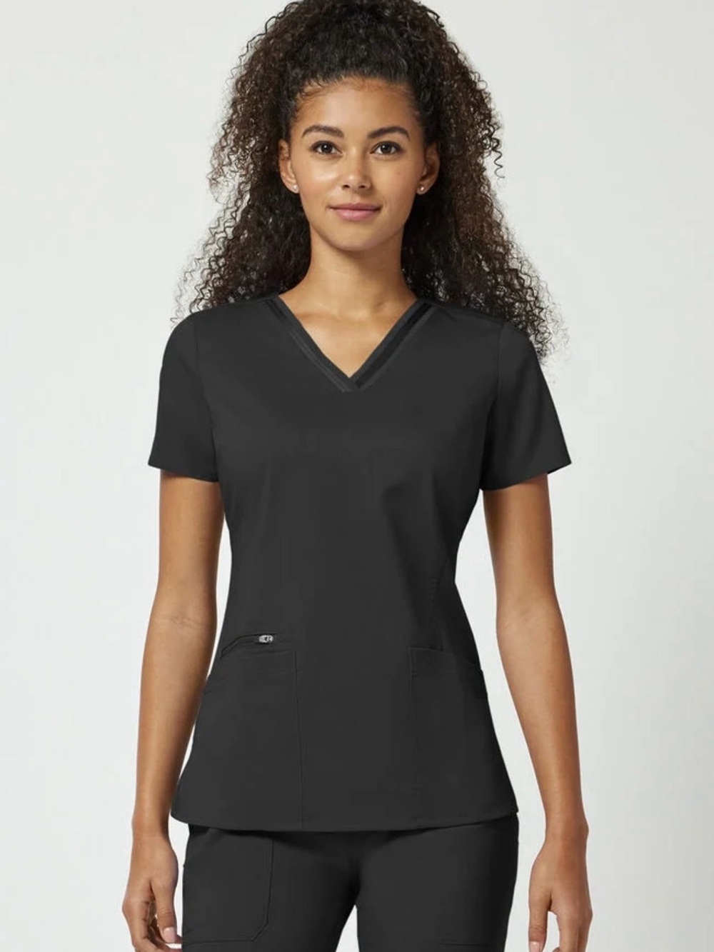 NEW! Healing Hands Jasmine Black V-Neck Short Sleeve Scrub Top Sz 2x